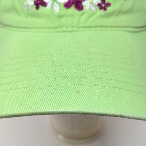 JHats Women's Strapback Hat Green Adjustable Embroidered Bermuda Logo Floral - Picture 3 of 8
